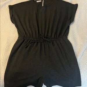 Woman’s Charcoal Drawstring Romper